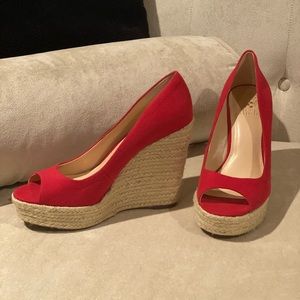 Vince Camuto Totsi Peep Toe Espadrille Wedges